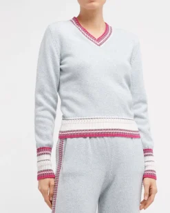 Women Barrie Cashmere V-neck jumper