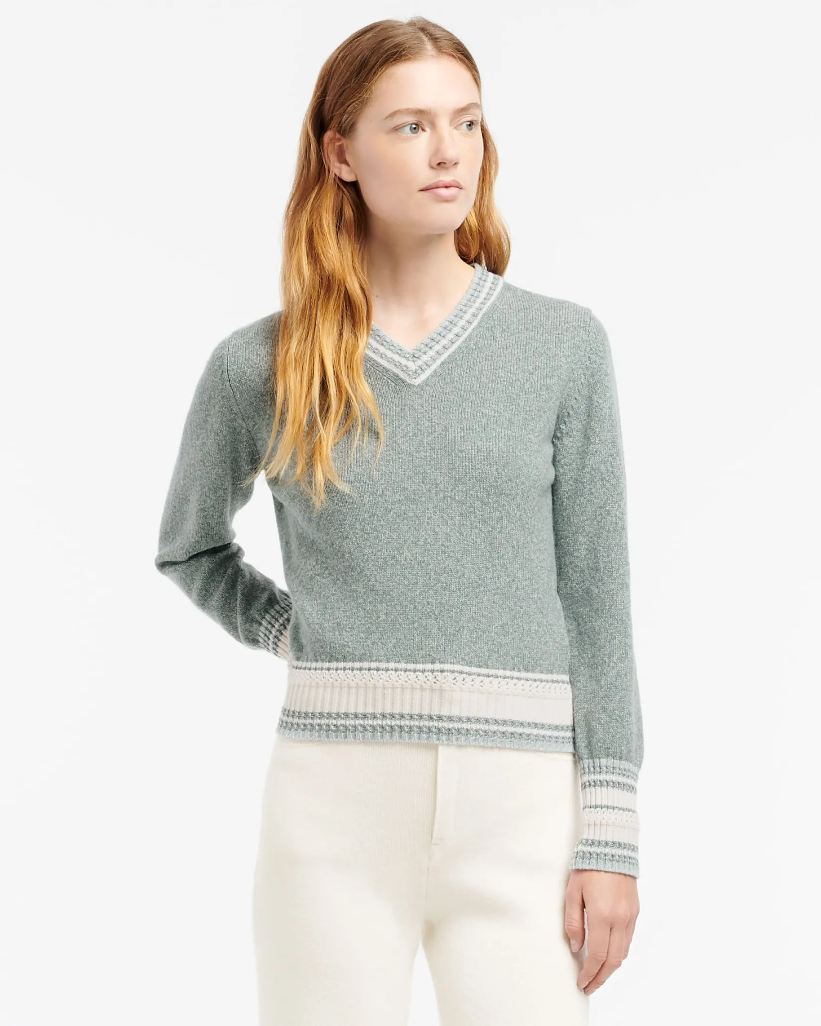 Women Barrie Cashmere V-neck jumper