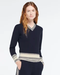 Women Barrie Cashmere V-neck jumper