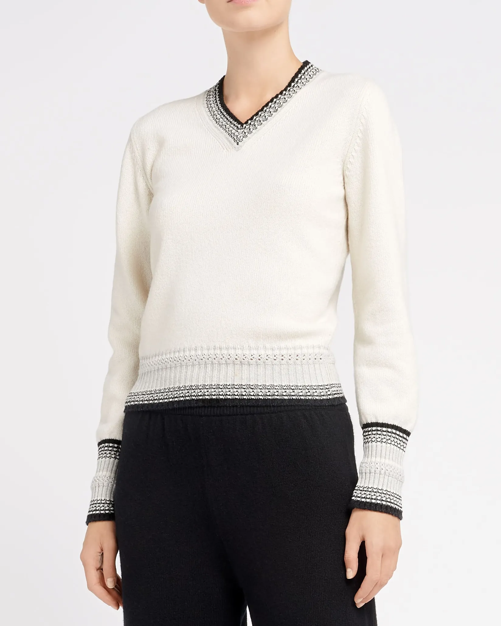 Women Barrie Cashmere V-neck jumper