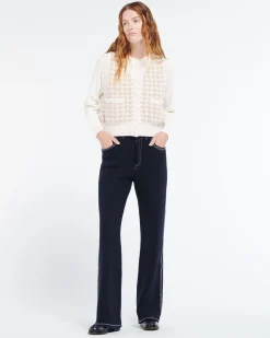 Women Barrie Cashmere waistcoat with a gingham motif
