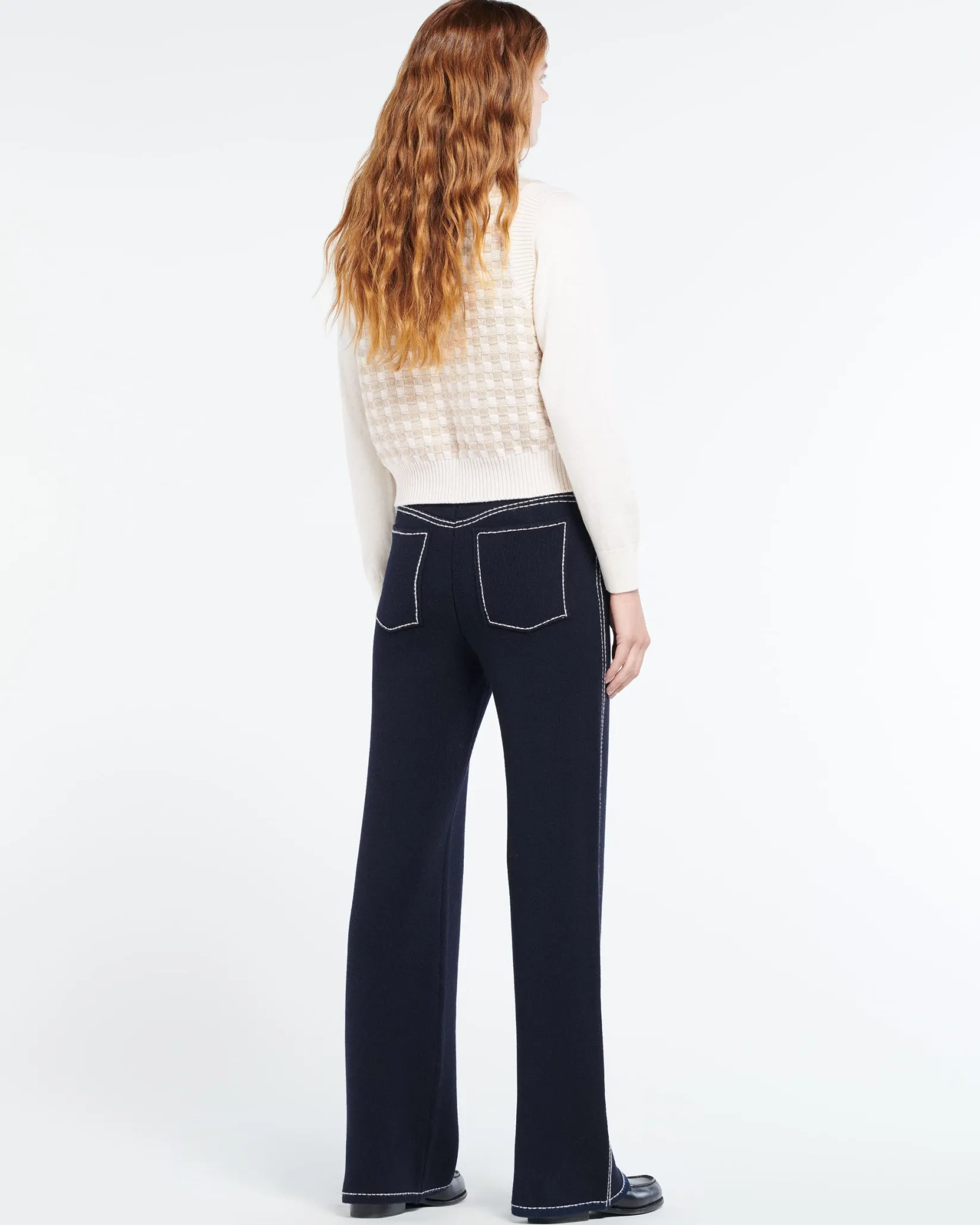 Women Barrie Cashmere waistcoat with a gingham motif