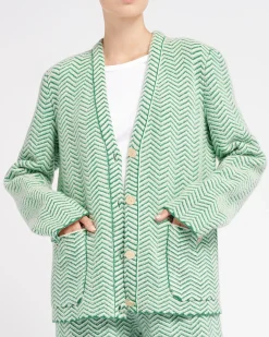 Women Barrie Cashmere, wool and silk tailored jacket with a chevron motif