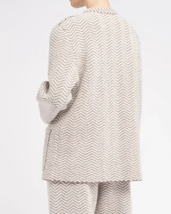 Women Barrie Cashmere, wool and silk tailored jacket with a chevron motif