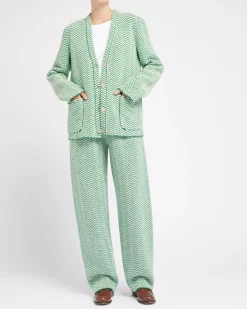 Women Barrie Cashmere, wool and silk tailored jacket with a chevron motif