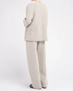 Women Barrie Cashmere, wool and silk tailored jacket with a chevron motif