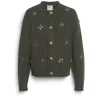Women Barrie Chunky cashmere cardigan with gold buttons with embroidery