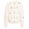 Women Barrie Chunky cashmere cardigan with gold buttons with embroidery