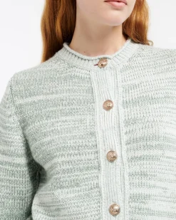 Women Barrie Chunky cashmere cardigan with gold buttons