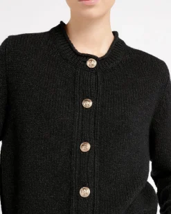 Women Barrie Chunky cashmere cardigan with gold buttons