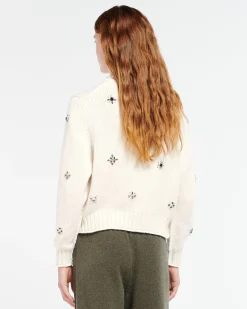 Women Barrie Chunky cashmere cardigan with gold buttons with embroidery