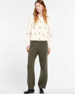 Women Barrie Chunky cashmere cardigan with gold buttons with embroidery