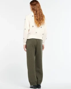 Women Barrie Chunky cashmere cardigan with gold buttons with embroidery
