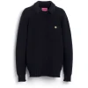 Women Barrie Chunky cashmere jumper with polo shirt collar