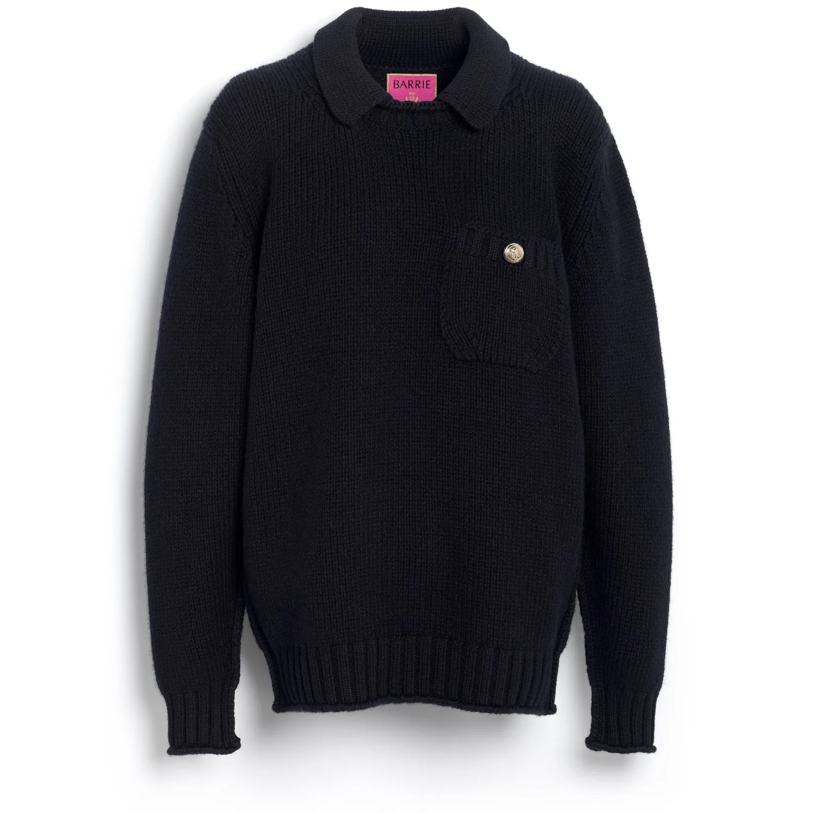 Women Barrie Chunky cashmere jumper with polo shirt collar