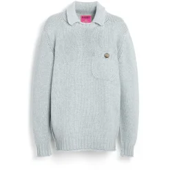 Women Barrie Chunky cashmere jumper with polo shirt collar