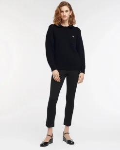 Women Barrie Chunky cashmere jumper with polo shirt collar