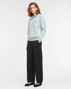 Women Barrie Chunky cashmere jumper with polo shirt collar