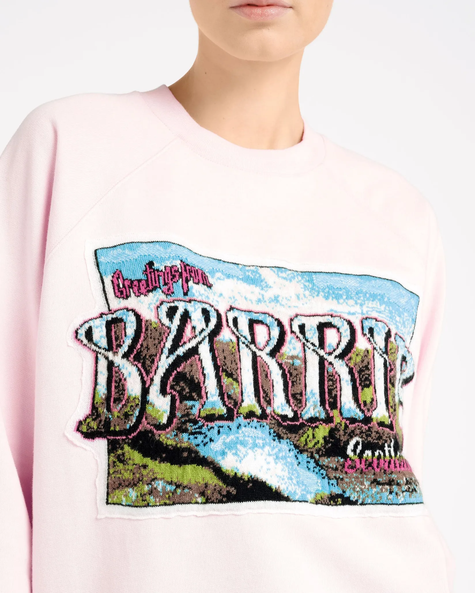 Women Barrie Cotton sweatshirt with cashmere Greetings patch