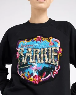 Women Barrie Cotton sweatshirt with cashmere Greetings patch