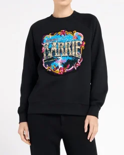 Women Barrie Cotton sweatshirt with cashmere Greetings patch