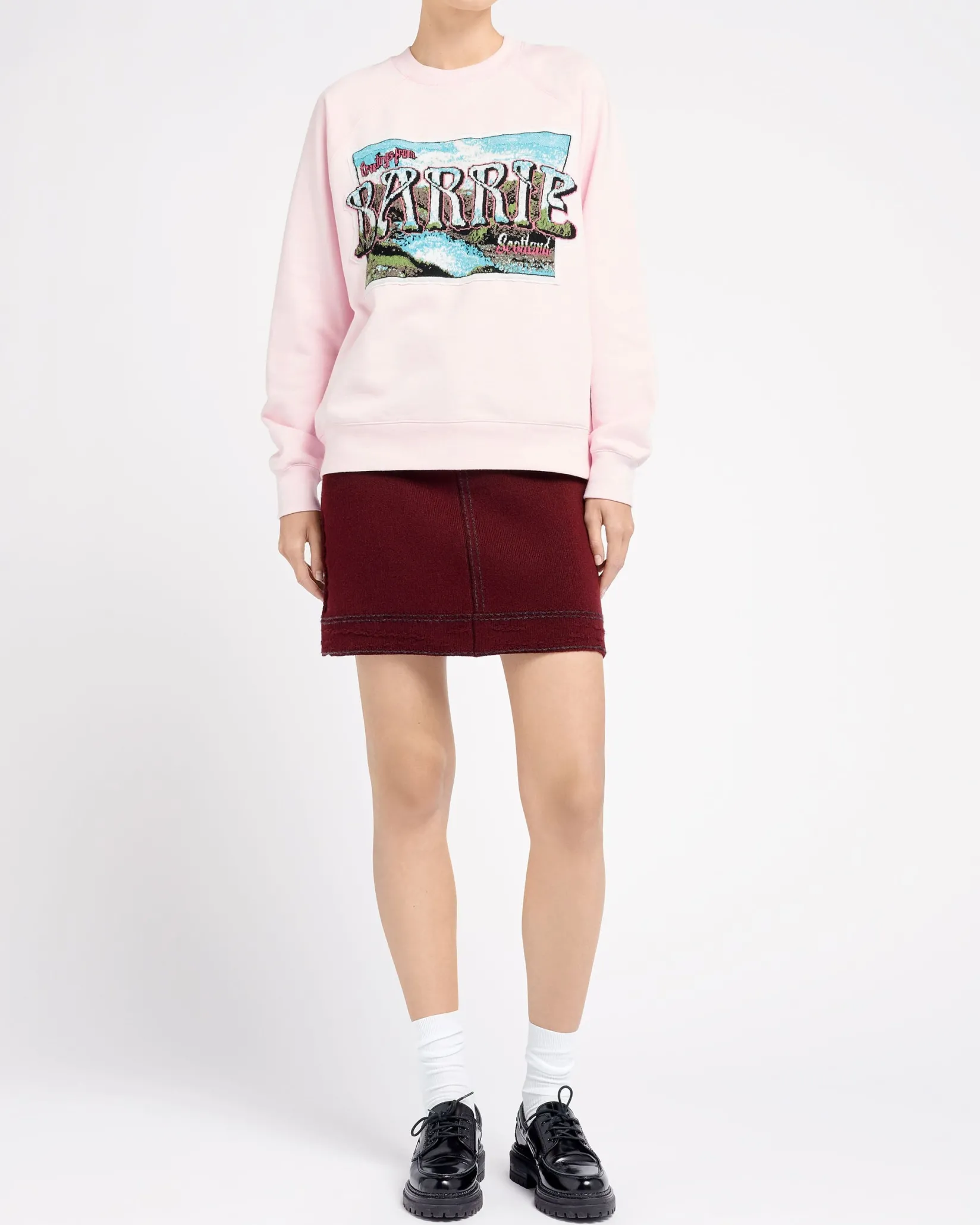 Women Barrie Cotton sweatshirt with cashmere Greetings patch