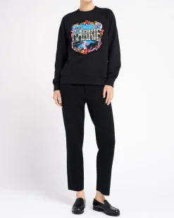 Women Barrie Cotton sweatshirt with cashmere Greetings patch