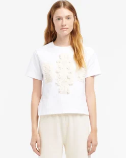 Women Barrie Cropped T-shirt with logo cashmere patch
