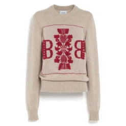 Women Barrie 3D cashmere logo round-neck jumper