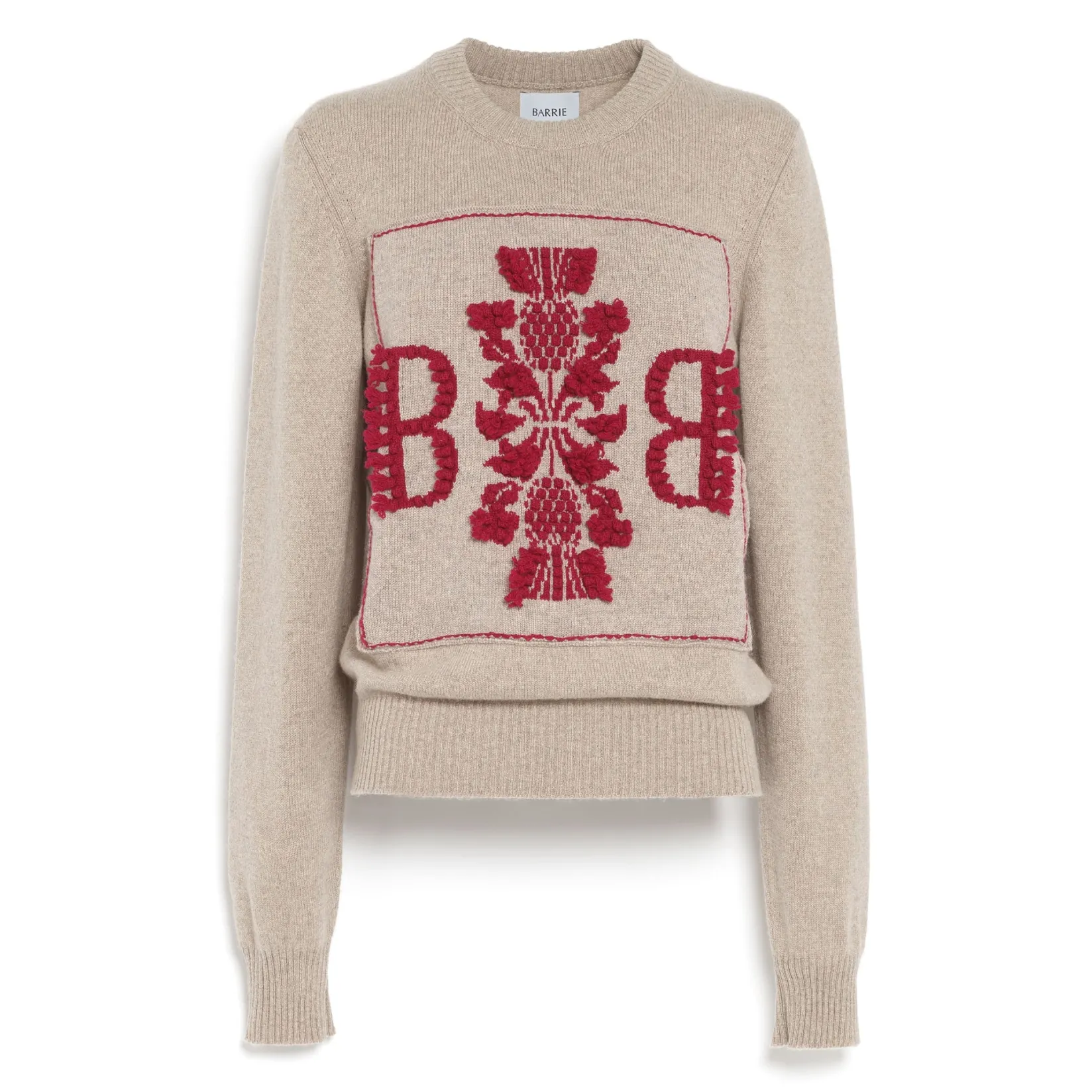 Women Barrie 3D cashmere logo round-neck jumper