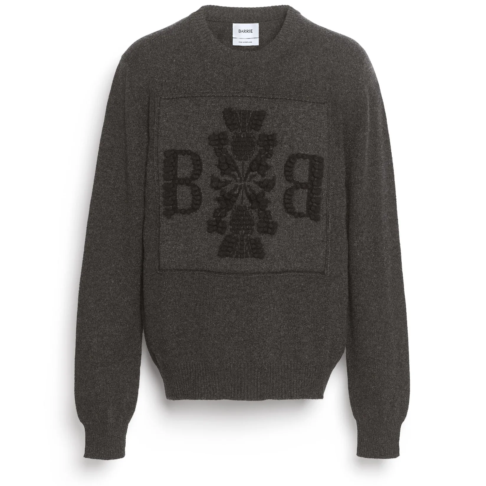 Barrie 3D cashmere logo round-neck jumper