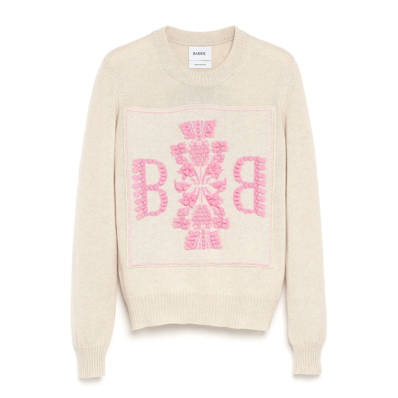 Women Barrie 3D cashmere logo round-neck jumper