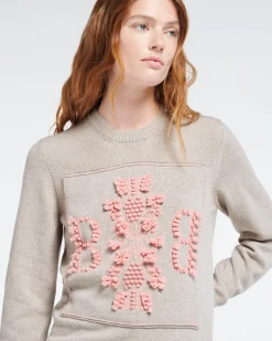Women Barrie 3D cashmere logo round-neck jumper