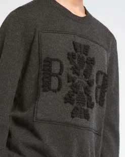 Barrie 3D cashmere logo round-neck jumper