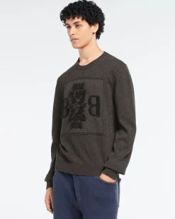 Barrie 3D cashmere logo round-neck jumper