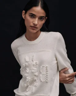 Women Barrie 3D cashmere logo round-neck jumper