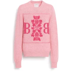 Women Barrie 3D logo round-neck jumper in mollted cashmere