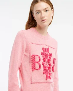 Women Barrie 3D logo round-neck jumper in mollted cashmere