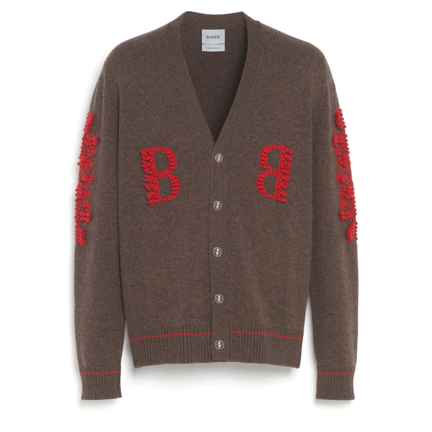 Barrie 3D logo V-neck cashmere cardigan