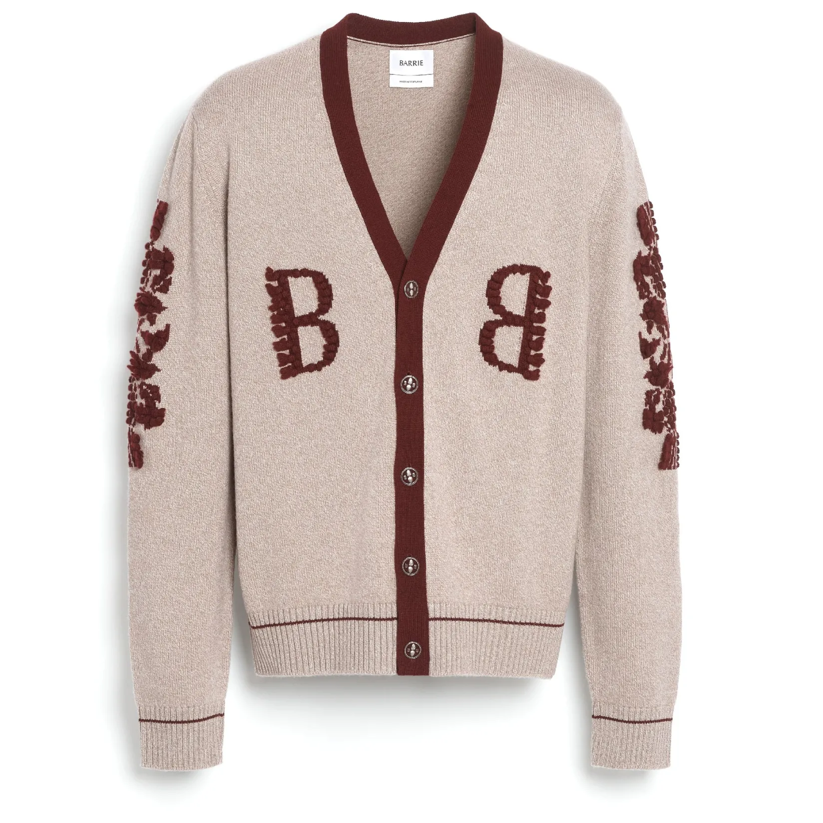 Barrie 3D logo V-neck cashmere cardigan