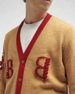 Barrie 3D logo V-neck cashmere cardigan