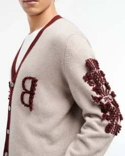 Barrie 3D logo V-neck cashmere cardigan