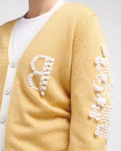 Barrie 3D logo V-neck cashmere cardigan