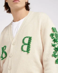 Barrie 3D logo V-neck cashmere cardigan
