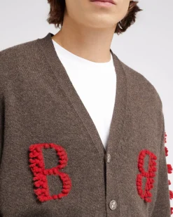 Barrie 3D logo V-neck cashmere cardigan