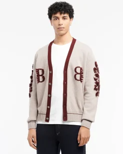Barrie 3D logo V-neck cashmere cardigan