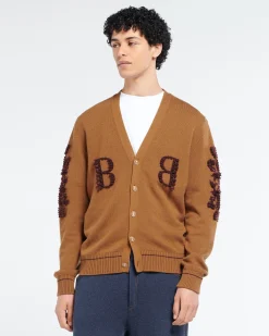Barrie 3D logo V-neck cashmere cardigan