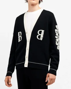 Barrie 3D logo V-neck cashmere cardigan