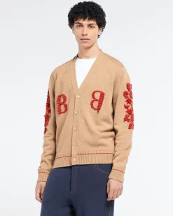 Barrie 3D logo V-neck cashmere cardigan