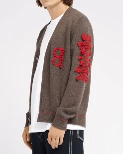Barrie 3D logo V-neck cashmere cardigan
